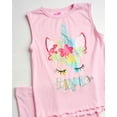 thumbnail image 2 of dELiA*s Girl's Snug Fit Pajama Set - 4 Piece Yummy Ribbed Short Sleeve Sleep Shirt, Jogger Pants, Tank Top, and Shorts (4-12), 2 of 7