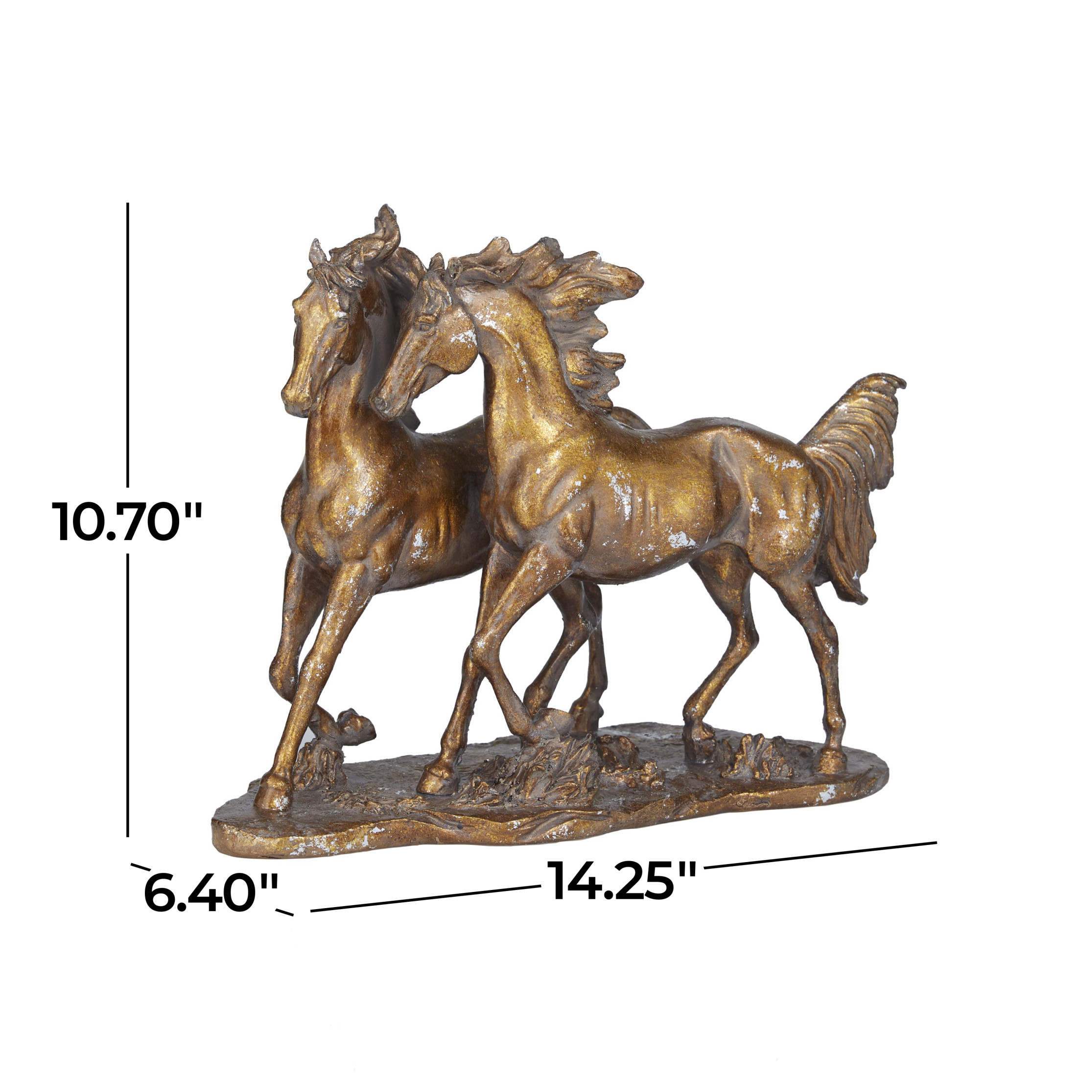 14" x 11" Bronze Polystone Horse Sculpture, by DecMode