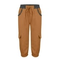 thumbnail image 4 of Miluxas Womens Cargo Capri Pants Casual Outdoor Hiking Capris with Pockets Lightweight Stretchy Twill Loose Cargo Pants Brown S(S), 4 of 5