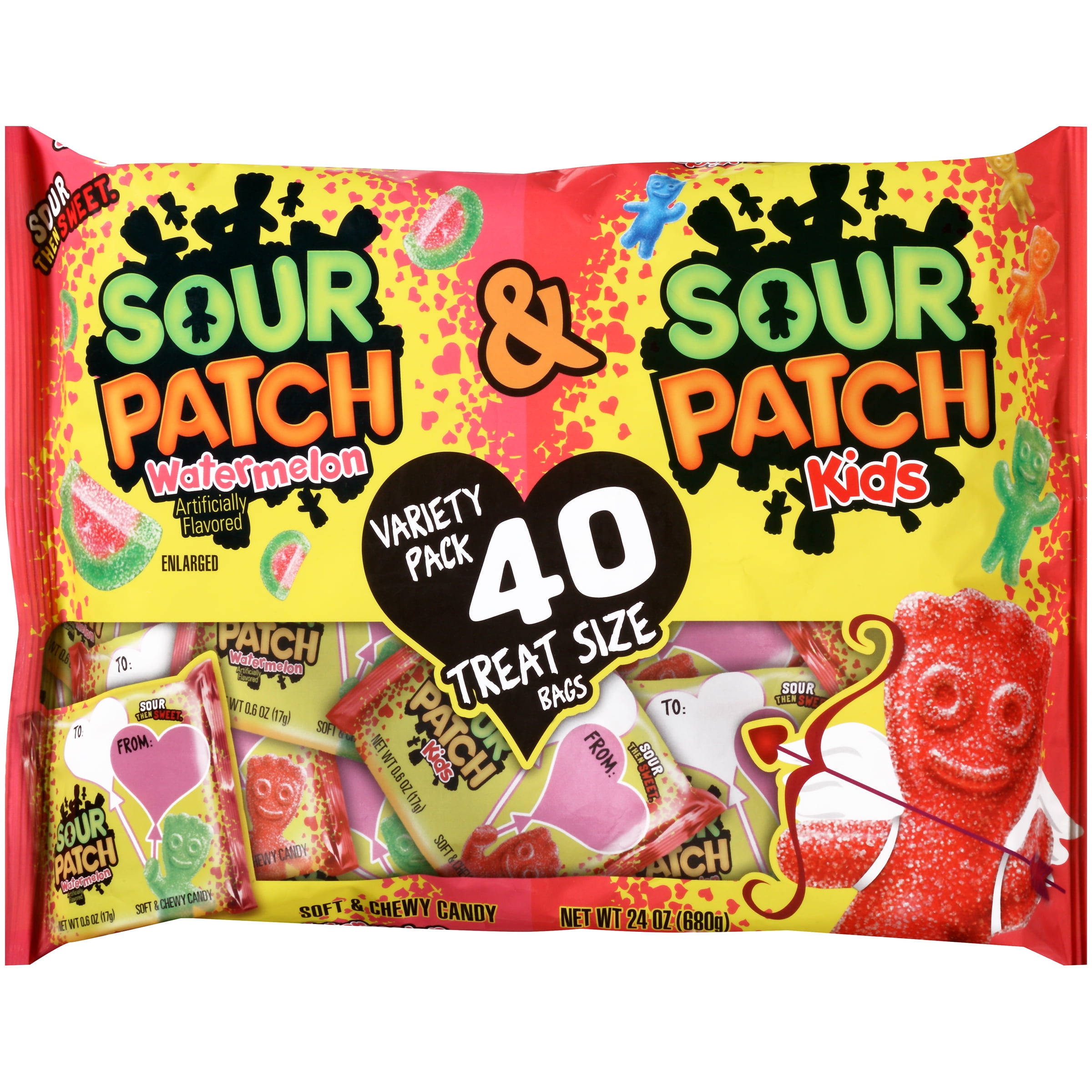 Sour Patch Kids and Watermelon Valentine's FatFree Treat Size Soft