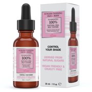 Divine Derriere Natural Glow Self Tanner - Custom Made Sunless Tanner, Vegan Self Tanning Drops for a Sunkissed Glow - Face and Body Bronzer for Natural Looking Even, Sunless Tanning Lotion Bronzer