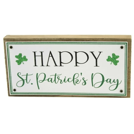 Saint Patricks Irish Wooden Sign Wood Luck Glittered 70087A Happy