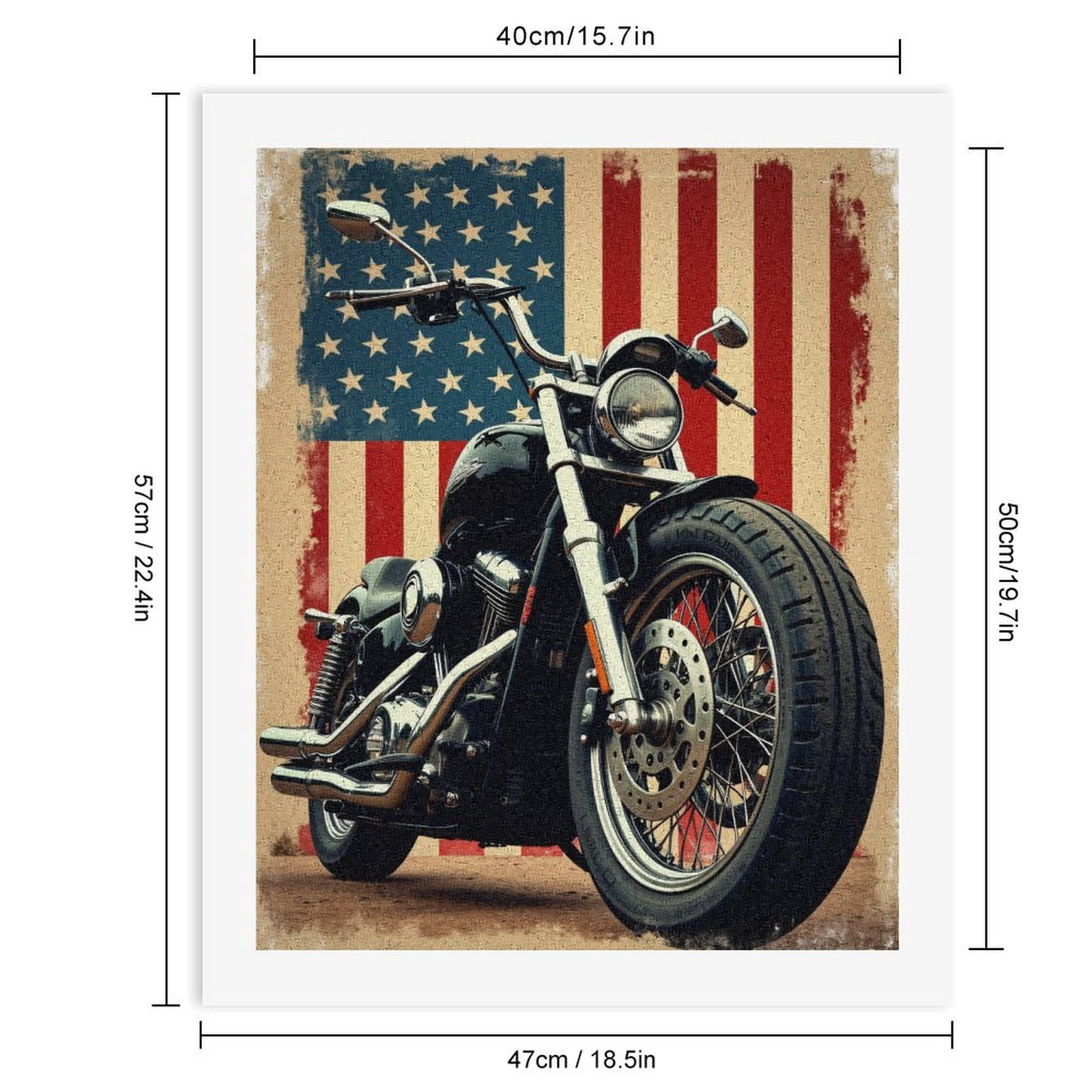 Paint by Numbers Kit for Adults, American Motorcycle Vintage Photo Paint by Numbers, Easy Paint by Numbers Kit for Adults Beginner, DIY Adult Paint by Number Kits on Canvas, 12x16in Home Decor