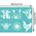 thumbnail image 2 of 2 plantillas de serigrafía de 28 x 22 cm (11 x 8,6 pulgadas) con diseño de animales de granja. Autoadhesivas, reutilizables, para transferencia por malla., 2 of 9