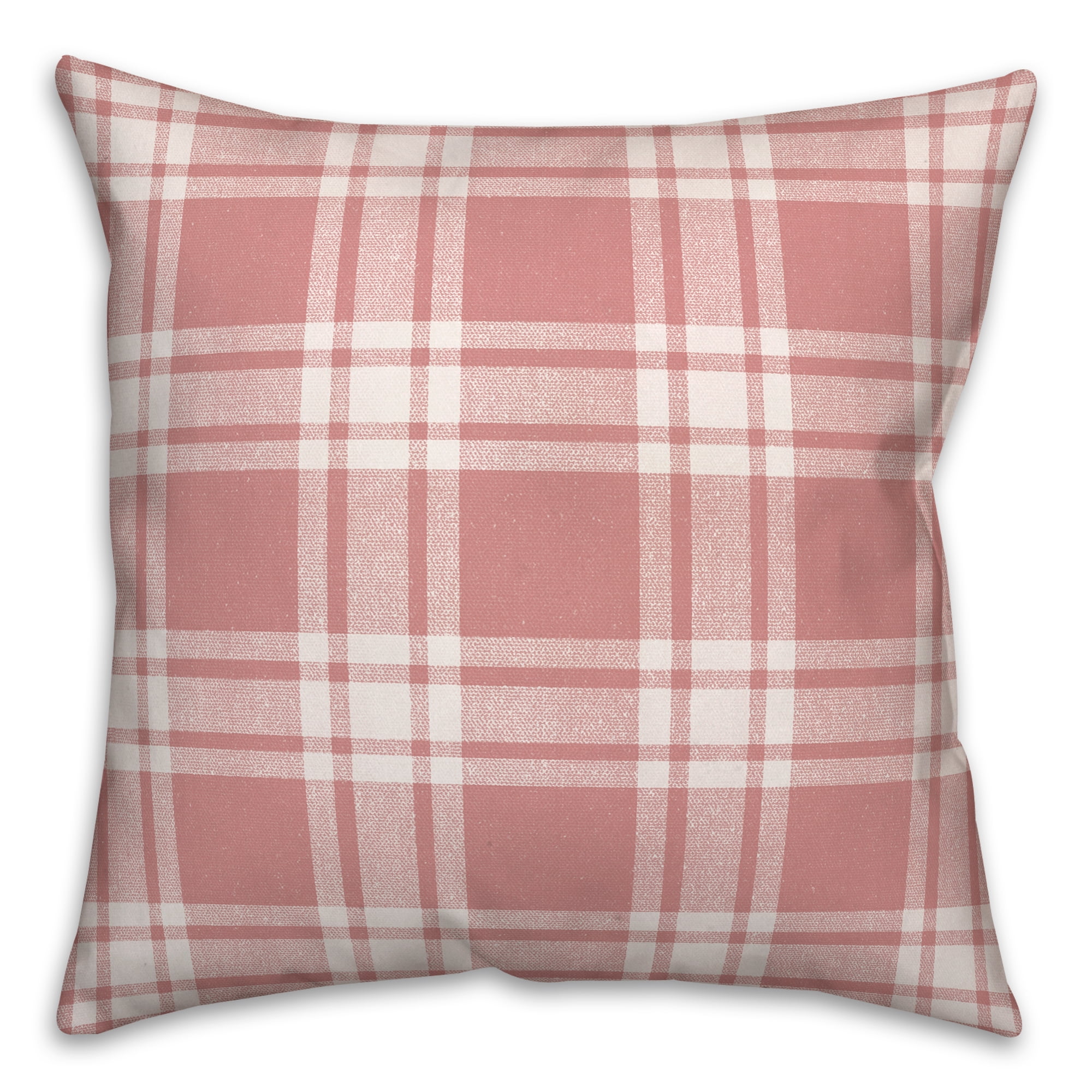 Creative Products Distress Plaid Pink 16 x 16 Indoor / Outdoor Pillow