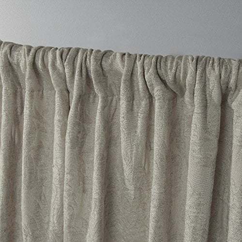 ELLE DECOR Bianca Room Darkening Blackout Back Tab Rod Pocket Curtain Panel Pair, 54x96, Champagne, Set of 2