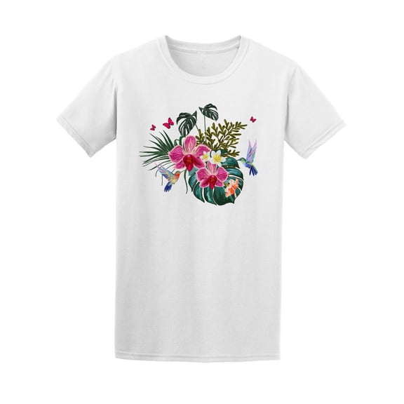 Hummingbirds On Flowers & Plants T-Shirt Women -Image by Shutterstock, Female Small