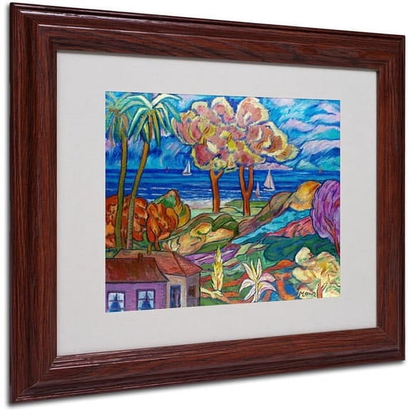 Trademark Fine Art "House By the Beach" Canvas Art by Manor Shadian, Wood Frame