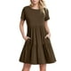 thumbnail image 1 of Vestido largo con volantes en colores lisos para mujer: manga corta, fluido, cómodo, versátil para fiestas/playa, tallas S-XXL., 1 of 6