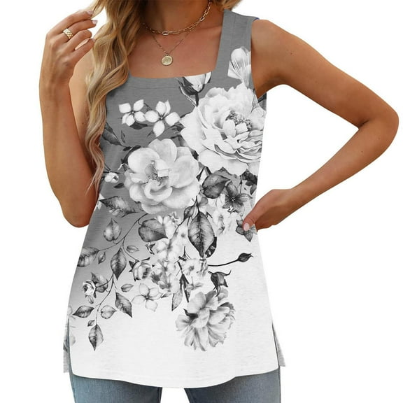 Vivianyo HD Trendy Women's Sleeveless Tank Tops Women's Fashion Casual Collar Comfortable Loose T-shirt Sleeveless Top