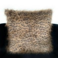 thumbnail image 3 of Plutus Brands Brown Plutus Tawny Wildcat Animal Faux Fur Luxury Throw Pillow 24 in x 24in, Double Sided 24" x 24", 3 of 3