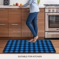 thumbnail image 5 of Black Blue Plaid Door Mat&nbsp;Indoor Outdoor Entrance, Non Slip Small Rug for Kitchen Bathroom Entryway Rug, Country Buffalo Checked Gingham Washable Doormat Floor Mat 16x24 Inch, 5 of 8