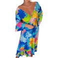 thumbnail image 1 of Bellella Robes Maxi pour Femmes Robe Longue à Col en V Manches 3/4 Robe d'Été Décontractée Bohème Femmes Bleu Royal TP, 1 of 2