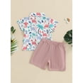 thumbnail image 4 of Coduop Toddler Baby Boys 2Pcs Outfit Set,Short Sleeve Lapel Shirt and Shorts Two-Piece Clothes Set, 4 of 9