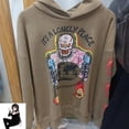 thumbnail image 2 of Oversize Brown Kanye West Hooded Hoodie Men Women Streetwear Sweatshirts Hip Hop Skulls Graffiti Print Stranger Things Pullover, 2 of 5