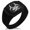 Black, variant on Stainless Steel Biohazard Skull CZ Ribbed Needle Stripe Pattern Biker Style Polished Ring