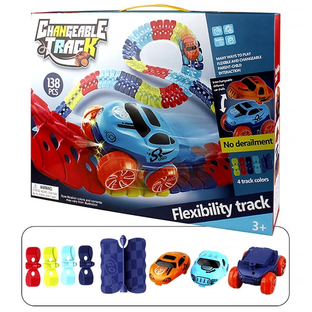 Niños Carreras Coche Daycare Juguete DIY Flexible Truck Camión Estilo de dibujos animados Interactivo Cerebro Entrenamiento Juegue Batería Powered 138 PCS / Set Inevent FN001490-03