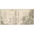 thumbnail image 2 of Giovanni Battista Tiepolo 14x9 Gold Ornate Wood Frame and Double Matted Museum Art Print Titled - Siege of a City (1696-1770), 2 of 4