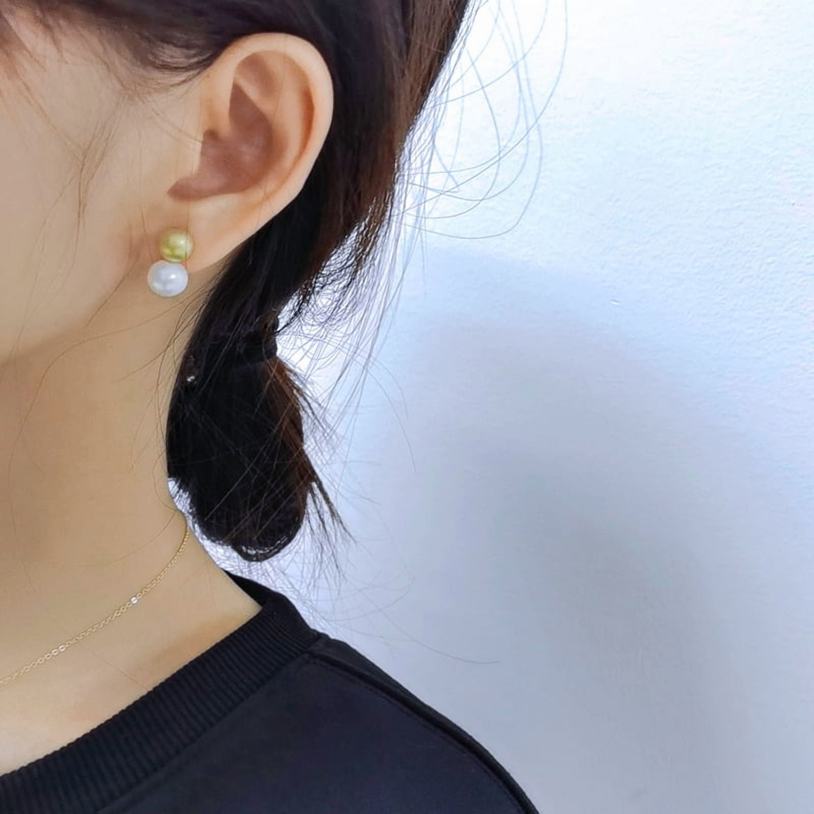 Baroque Pearl Earrings Double Balls Stud Earrings 2 Pearl Fashionable Elegant Earrings for Wedding Gift  for Women