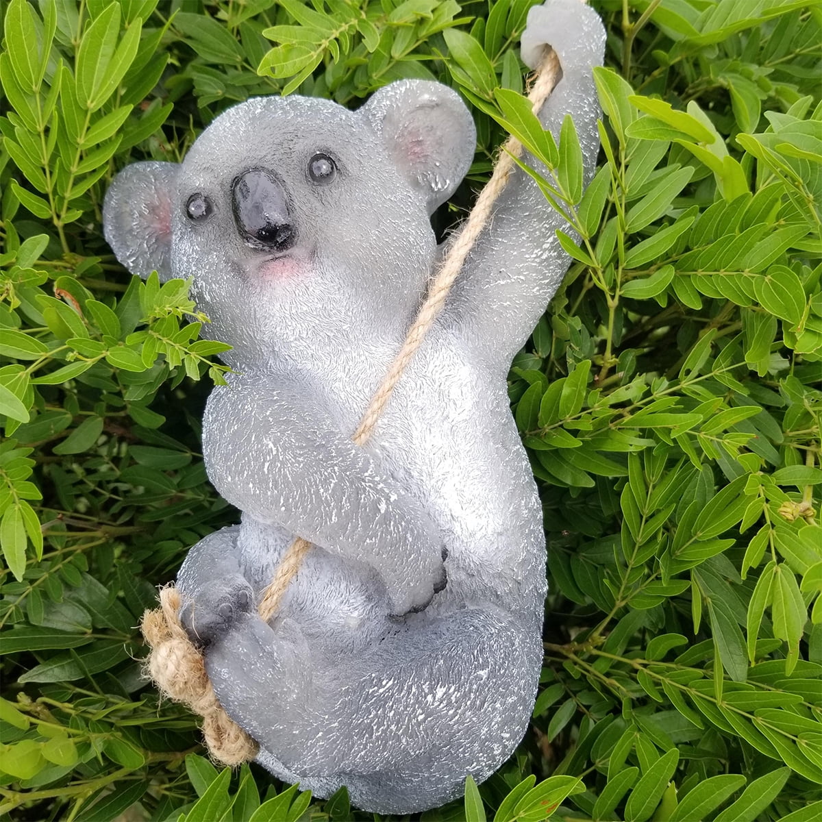 Koala Garden Statue Cute Swing Koala Bear On Rope Tree Ornament Funny