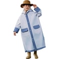 thumbnail image 2 of UACY Kids Rain Poncho with Hood Lightweight Emergency Raincoat Reusable Boys and Girls Rain Jacket for Travel Outdoor ﻿ (Blue, 8-10 Years), 2 of 7