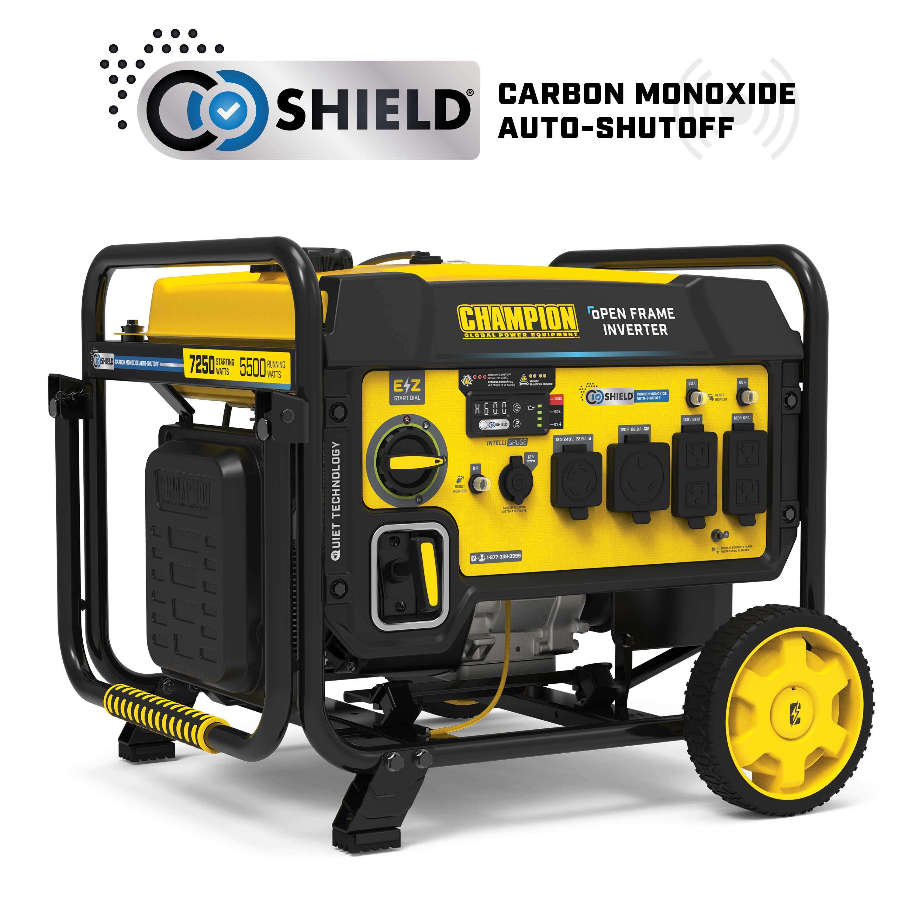 Champion 7250-Watt RV Ready Portable Open Frame Inverter Generator with Quiet Technology and CO Shield®
