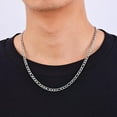 thumbnail image 2 of Figaro Chains for Men Women, Silver Tone Mens Chain Necklaces, 3.5mm/5mm/6mm/7mm Stainless Steel Chain Necklace for Men Women, 2 of 14