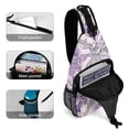 thumbnail image 4 of Full Print Chest Bag 8×15in Outer Large Bag On Both Sides Of Mesh Bag Inside Pocket Design Sponge Pad Shoulder Strap MediumPurple Moroccan Trellis Hand-drawn Sketch_2, 4 of 8