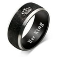 thumbnail image 1 of Black Her King Ring Stainless Steel Wedding Band Engagement Rings for Women and Men Couples Gifts for Him and Her (Black King Size 10), 1 of 7