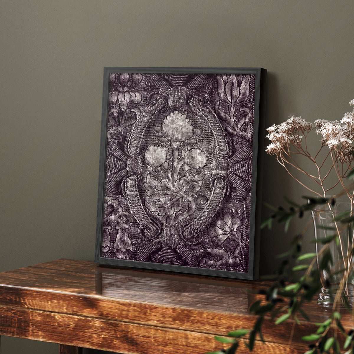 Vintage Abstract Print CLII - 14in. x 11in. Vintage Framed Print in Black Wood Frame