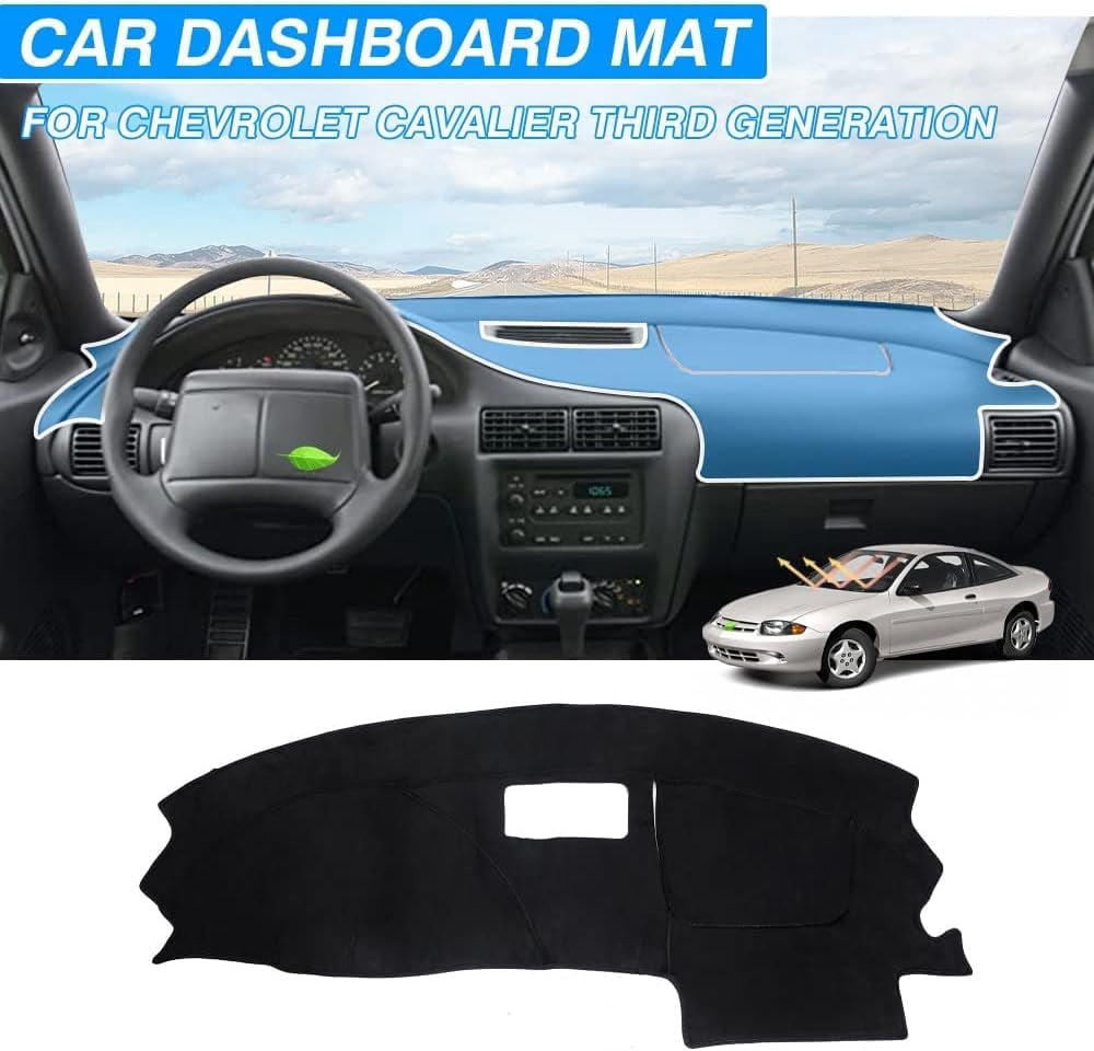 Canvcle Custom Fit for Dash Cover for Chevy Chevrolet Cavalier 1995-2005 Accessories Dashboard Cover Mat Non-Slip Pad Carpet Sunshield Protector