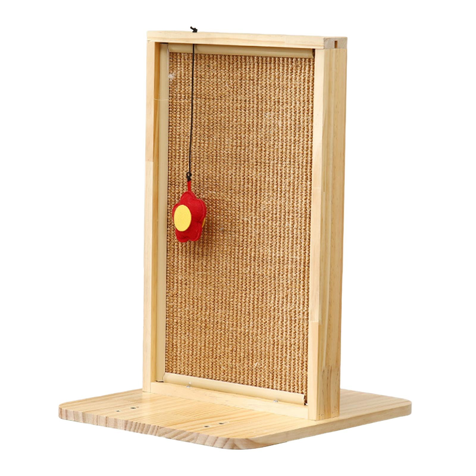 Bvdfgk Sisal Cat Scratching Post Board Wood Frame and Base Wear Resistant Durable Brown