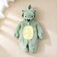 thumbnail image 6 of GiLiling Baby Plush Halloween Dinosaur Winter Jumpsuit with Tail, Attached Tail, Front Zipper, Kids Halloween Holiday Party Wear (Green, 9-12 Months), 6 of 9