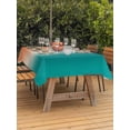 thumbnail image 3 of Outdoor Tablecloth with Umbrella Hole for Patio/Picnic/Party/Camping, Teal Orange Ombre Waterproof Table Cloth Rectangle Table Cover Washable, Contemporary Art Abstract Aesthetics (54"x 80"), 3 of 8