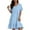 Light Blue-A4, variant on Casual Dresses for Women Cotton Linen Short Sleeve Knee Length Smock Gauze Dresses Ruffle Tiered Layered V Neck Western Short Dresses Wine M