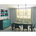 thumbnail image 4 of Wall Decorations Chicago Boston Los Angeles Brooklyn Bridge Skyline Canvas Art Black White USA New York City Pictures Teal Turquoise Lake Water Building Cityscape Home Living Room Office, 4 of 6
