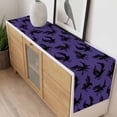 thumbnail image 4 of Halloween Table Runner - 108 Inch Long, Kitchen Dining Table Runner Dresser Scarves, Purple Black Crow Spooky Scary Animals Farmhouse Decor for Coffee Tables Wedding Party Banquet, 4 of 8