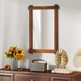 thumbnail image 4 of Costway 35 x 24 Inch Shatterproof Wall Mirror with Acacia Wood Frame & Vintage Rivet Design, 4 of 10