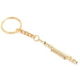 thumbnail image 2 of Llavero de flauta de latón, regalo decorativo, instrumento musical, adorno dorado., 2 of 14