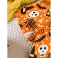 thumbnail image 6 of Raccmtaty Baby Boys Summer Outfits Halloween Pumpkin Ghost Print Short Sleeves T-Shirt and Elastic Shorts Set for 2 Piece Clothes, 6 of 7