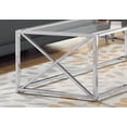 thumbnail image 2 of Monarch Specialties Coffee Table, Accent, Cocktail, Rectangular, Living Room, 44"l, Metal, Tempered Glass, Chrome, Clear, Contemporary, Modern, 2 of 4