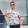 thumbnail image 4 of Balery Trains And Cactuse Camisa Polo de Hombre con Estampado, de Manga Corta y Tejido Medio, Camisa Tipo Golf Polo-Large, 4 of 6