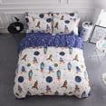 thumbnail image 1 of Cover Queen, 100% Soft Cotton 3 Pieces Outer Space Queen Bedding Set, Rockets, 1 of 7