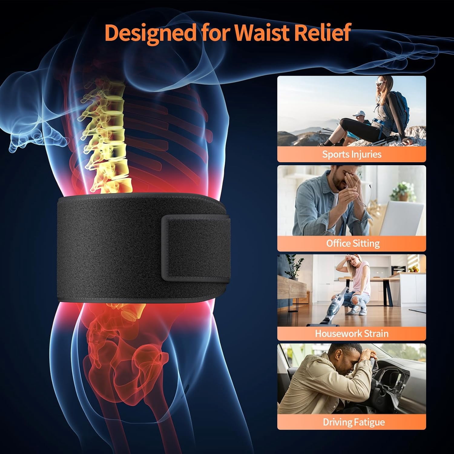 SNOW DEER Red Light Wellness Belt – 850nm Near-Infrared & 660nm Red Light for Muscle Comfort, Circulation Wellness, and Discomfort Management, with Timer and Controller