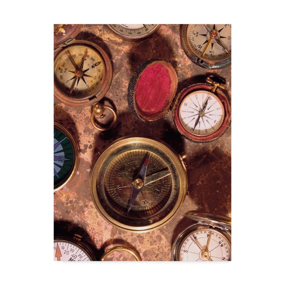 Trademark Fine Art 'Antique Compass Collage' Canvas Art by Vision Studio