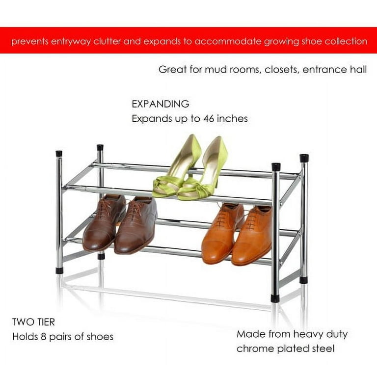 Nroech Expandable Shoe Rack Storage Organizer-Adjustable 2 Tier Wood and Metal  Shoe Shelf Heavy Duty Free Standing Shoe Rack for Closet Bedroom Entryway  (Natural) - Yahoo Shopping