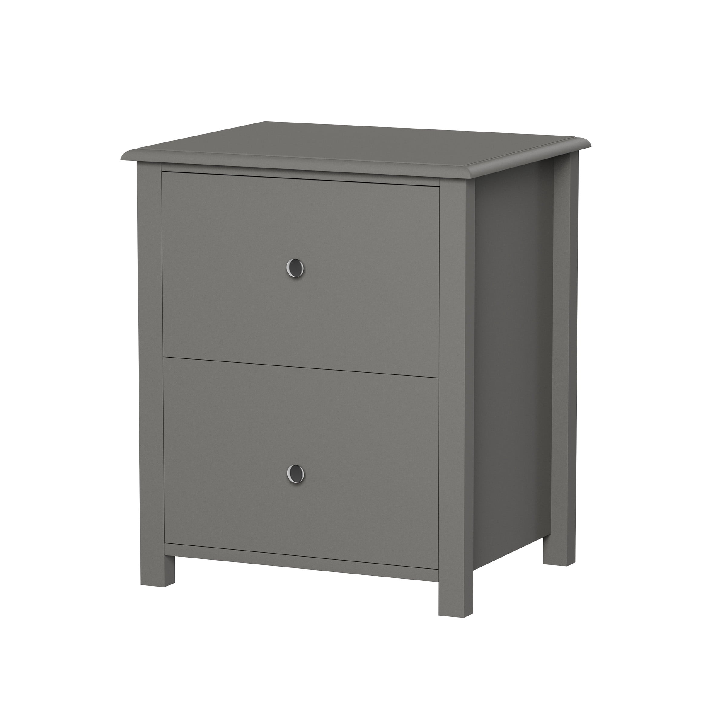 Lavish Home 2-Drawer End Table, Traditional Nightstand, Wooden Side Table, Slate Gray