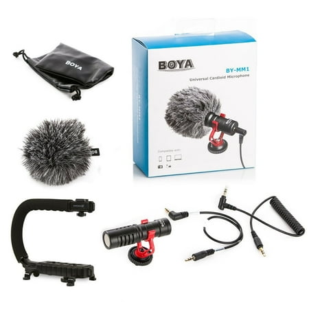- Cam Caddie Scorpion JR + BOYA MM1 Microphone Bundle For iPhone, Android Smartphone W/ Stabilizing Camera Grip Handle + Microphone for Canon Nikon Panasonic Sony Blackmagic DSLR Mirrorless