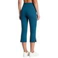 thumbnail image 5 of Inglocry Womens Capri Pants High Waisted Straight Leg Yoga Capris Leggings with Pockets Crop Workout Summer Pants Blue M, 5 of 7