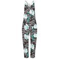 thumbnail image 3 of Gibobby pantalones holgados de oficina Mono estampado sin mangas con cuello en V informal de verano para mujer(Negro， L), 3 of 5
